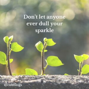 Sparkle,dull your sparkle, dont let anyone ever dull your sparkle
