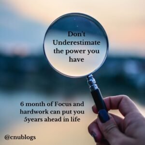 Power, hard work, focus, quote